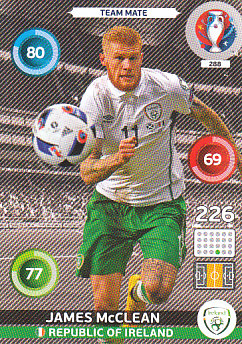 James McClean Republic of Ireland Panini UEFA EURO 2016 #288